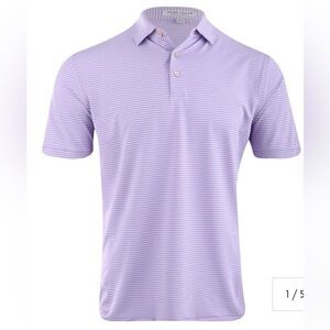 Peter Millar Lavender Striped Polo Shirt